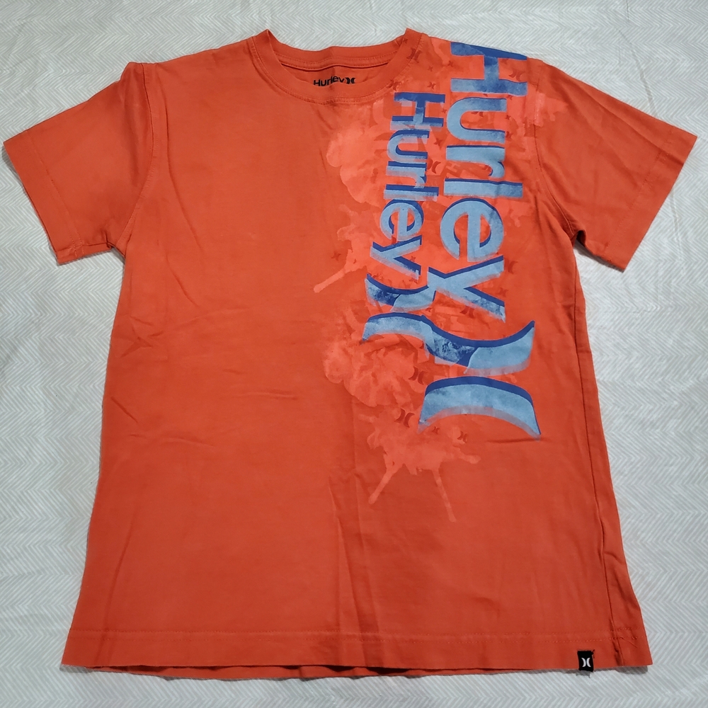 Hurley Orange Graphic Logo Tee Boys Medium